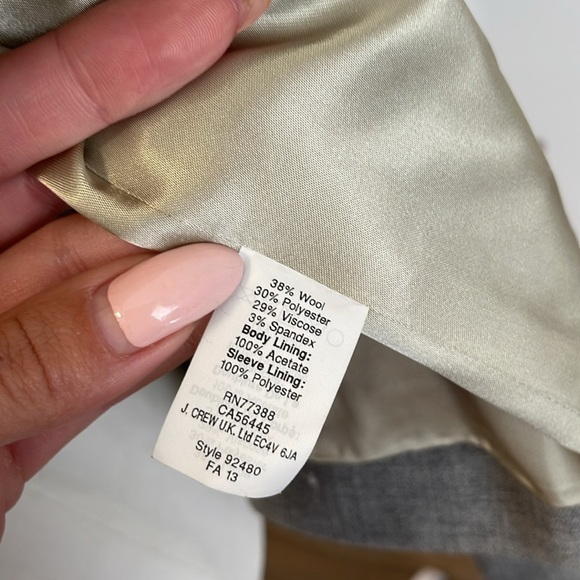 EUC J. Crew Gray Blazer with Notched Lapels and Tailored Fit - Picture 5 of 9